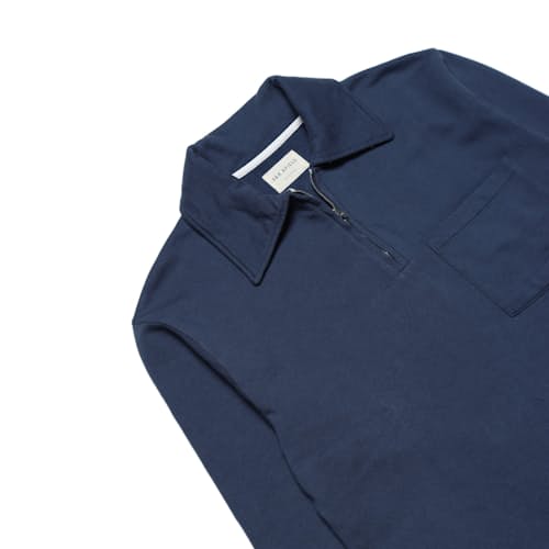 laydown image of Organic Cotton Levy Half Zip Pullover Sweater