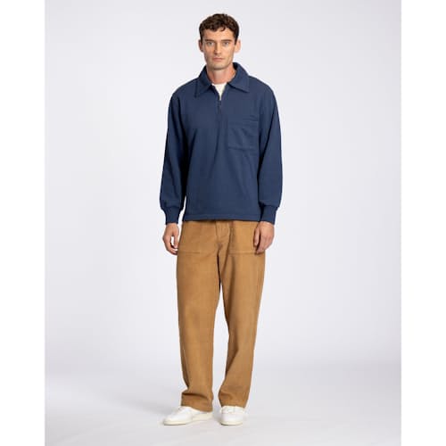 lifestyle image of Organic Cotton Levy Half Zip Pullover Sweater