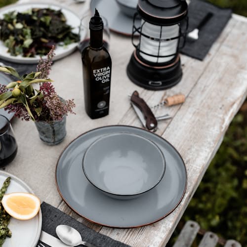 lifestyle image of Enamel Deep Plate Set
