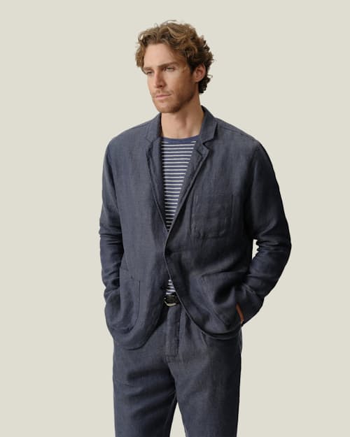 lifestyle image of Alta French Linen Blazer