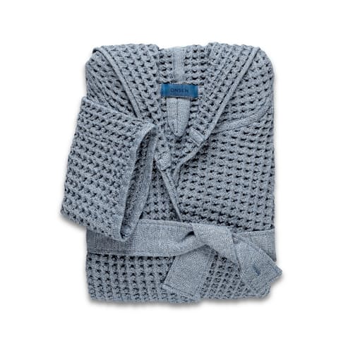 laydown image of Hooded Waffle Robe
