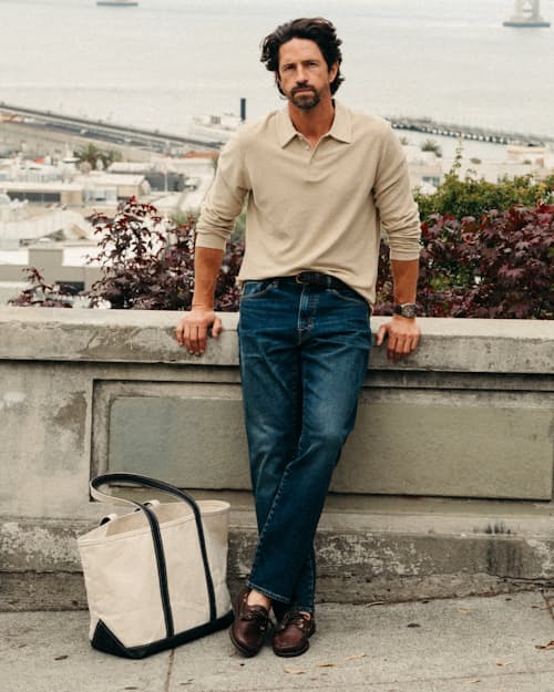 lifestyle image of Japanese Stretch Selvedge Denim - HB Straight