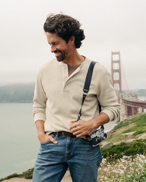 lifestyle image of Waffle Thermal Henley