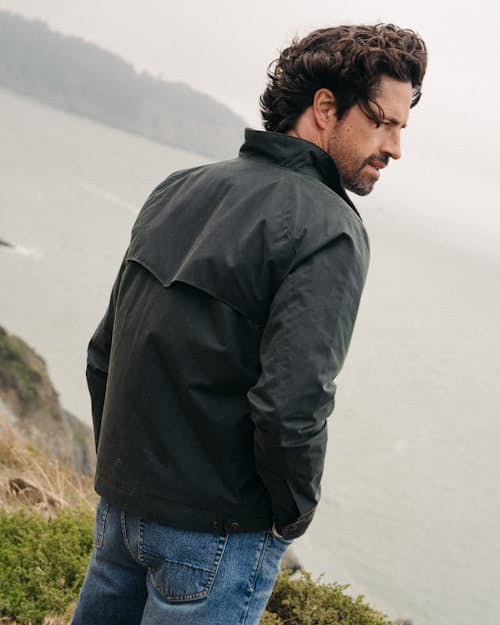 lifestyle image of Waxed Harrington Jacket
