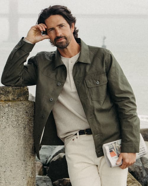 lifestyle image of Dry Wax Trucker Jacket