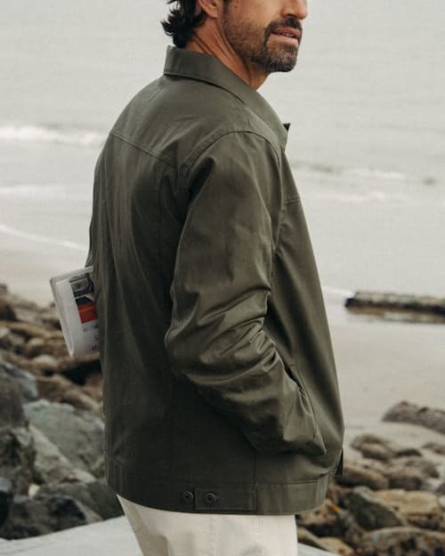 lifestyle image of Dry Wax Trucker Jacket