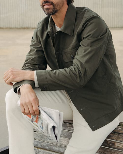 lifestyle image of Dry Wax Trucker Jacket