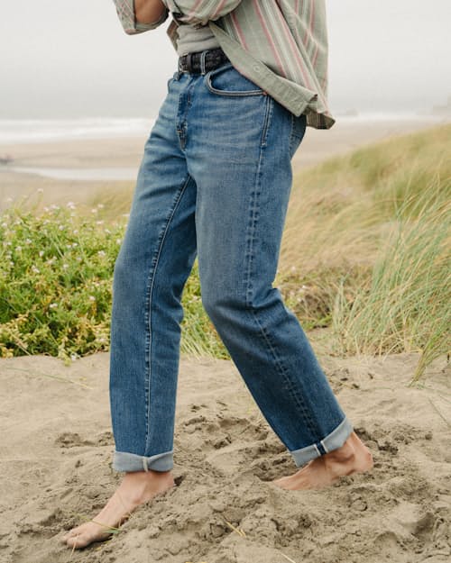 lifestyle image of Japanese Stretch Selvedge Denim - HB Athletic Straight