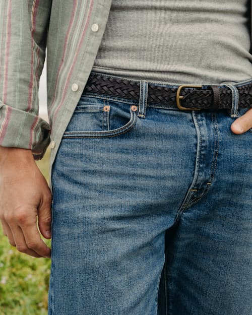 lifestyle image of Japanese Stretch Selvedge Denim - HB Athletic Straight