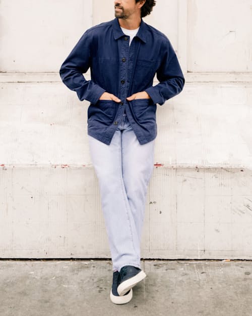 lifestyle image of All-Cotton Selvedge Denim - HB Straight