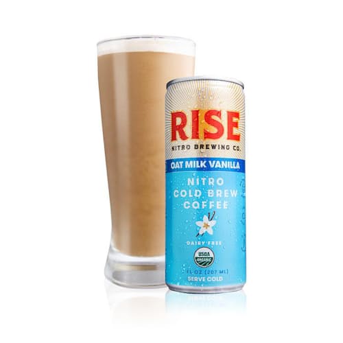 laydown image of Nitro Cold Brew - Oat Vanilla Latte 12 pack
