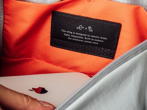 laydown detail image of Bellroy x Carryology Essentials Sling