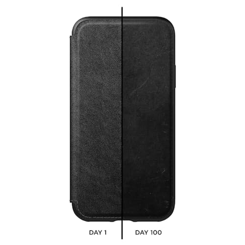 laydown image of Tri-Folio - Black Leather iPhone XS Max