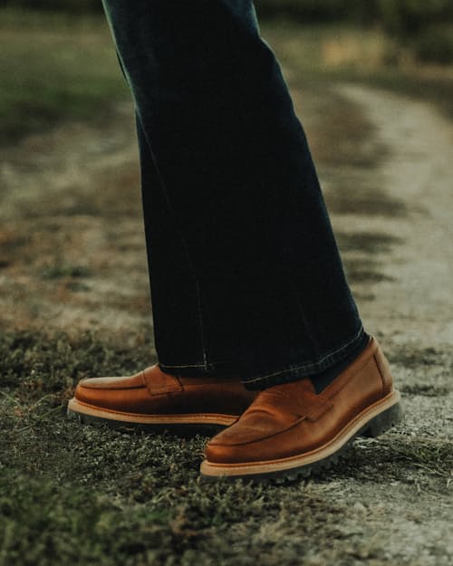 lifestyle image of Huckberry x Blackstock & Weber Lug Sole Loafer