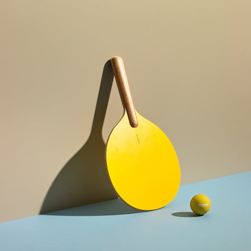laydown image of Avora Natural Wood Paddle Tennis Set