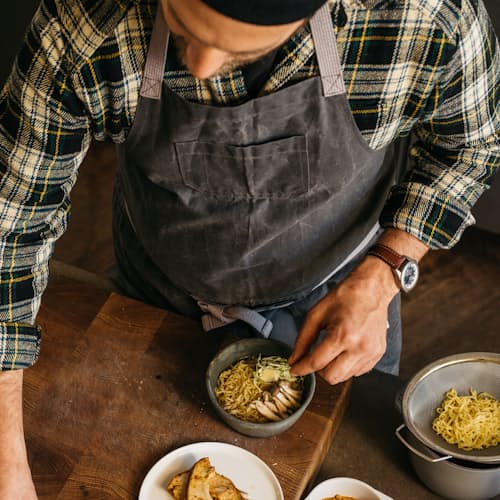 laydown image of Brad Leone Waxed Apron