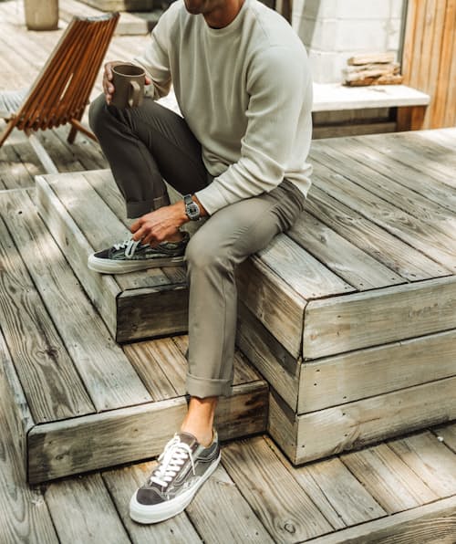 lifestyle image of 72-Hour Merino 5-Pocket Pant - HB Straight