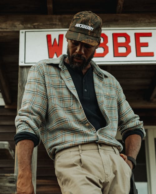 lifestyle image of Flannel Crossback Workshirt