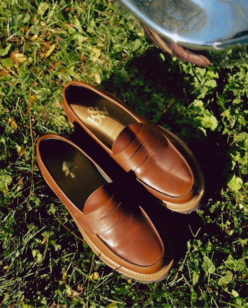 lifestyle image of Huckberry x Blackstock & Weber Lug Sole Loafer