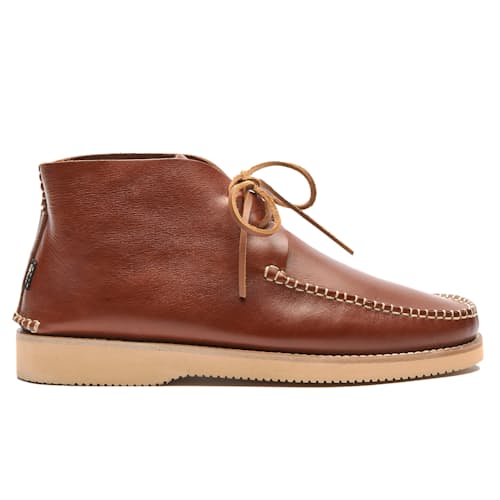 laydown image of Lucas Leather Moccasin Boot