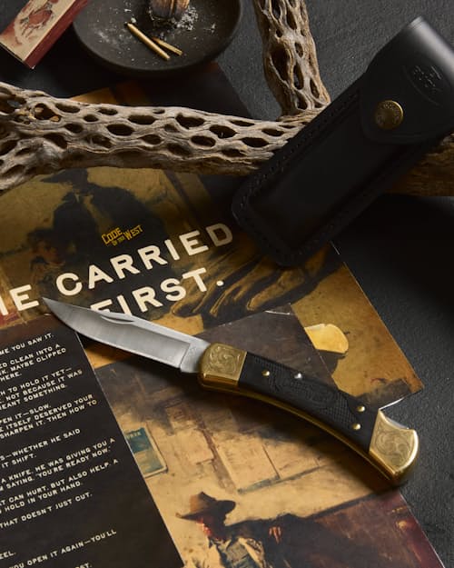 lifestyle image of Code to the West 110 Knife