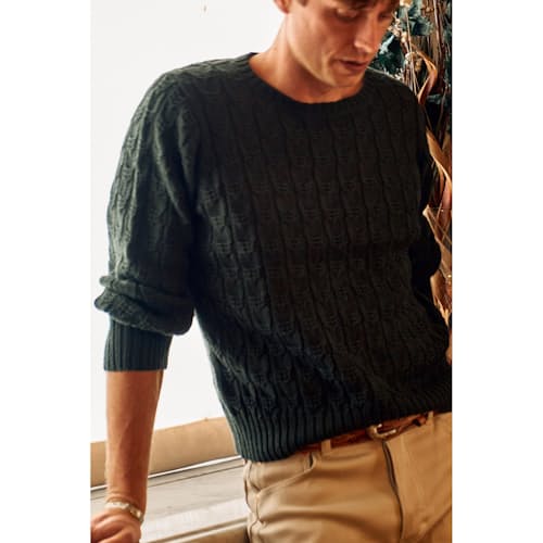 lifestyle image of Highland Cableknit Sweater