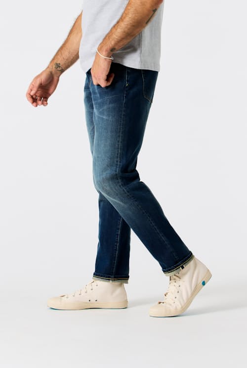 lifestyle image of Stretch Selvedge Denim - HB Athletic Tapered
