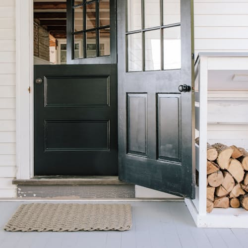 laydown image of Hand Woven Lobster Rope Doormat - Small