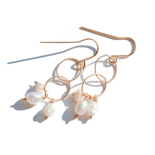 laydown image of Pearl Sailor Earrings