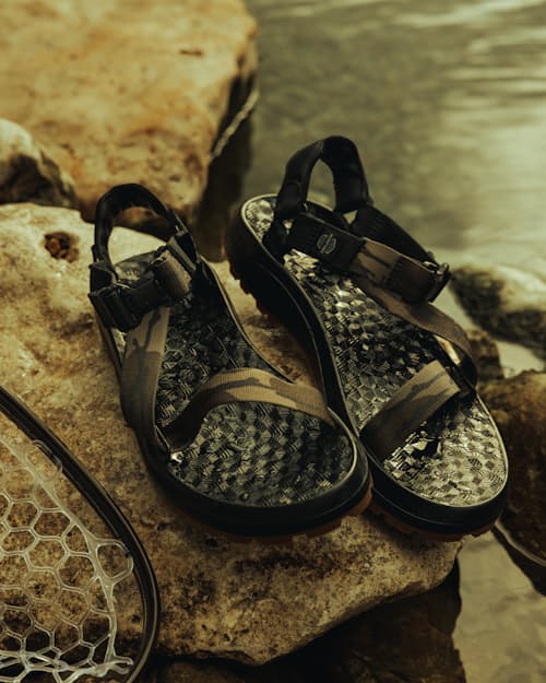 lifestyle image of Huckberry x Danner Wallowa Sandal