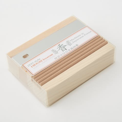 laydown image of Hinoki Forest Incense with Holder