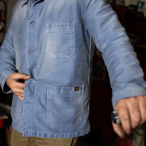 laydown image of Washed work jacket x Blitz