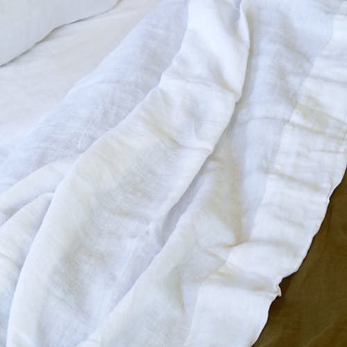 laydown image of Stonewashed Linen Sheet Set - Queen