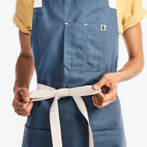 laydown image of Brushed Canvas Cross Back Apron