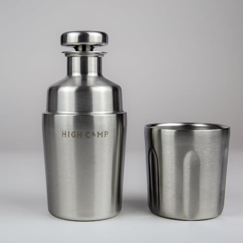 laydown image of Firelight 375ml Flask + Leather Holster