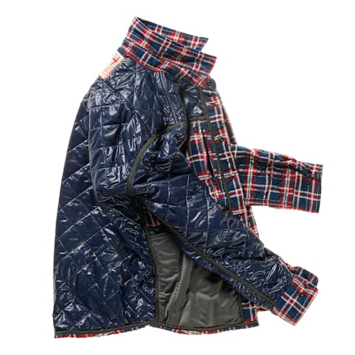 laydown image of Quilted Flannel Shirt Jacket