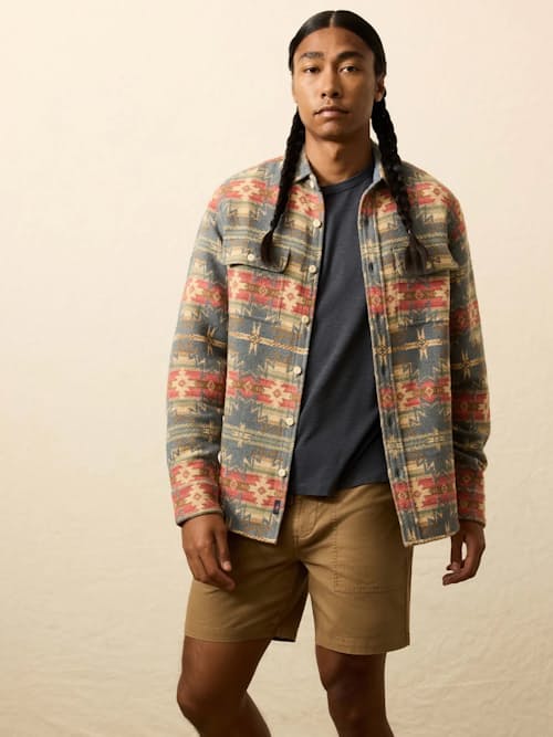 lifestyle image of Doug Good Feather Canyon Overshirt