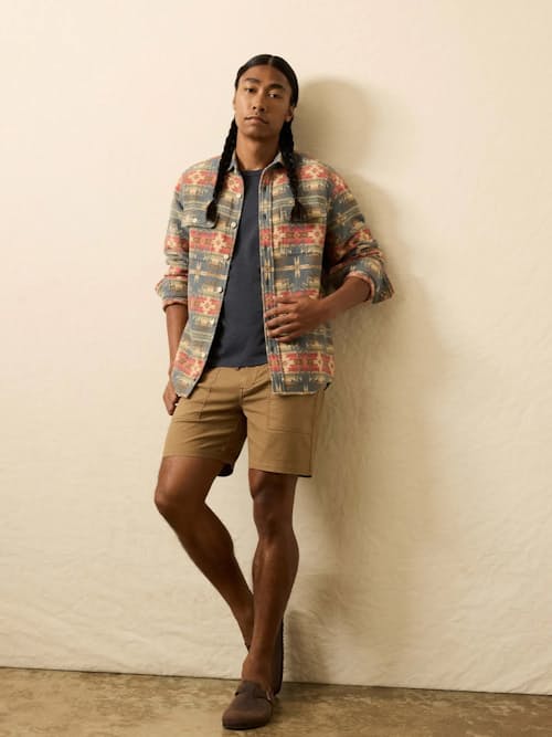 lifestyle image of Doug Good Feather Canyon Overshirt
