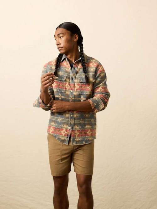 lifestyle image of Doug Good Feather Canyon Overshirt