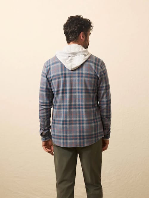 on model image of Legend Sweater Flannel Shirt