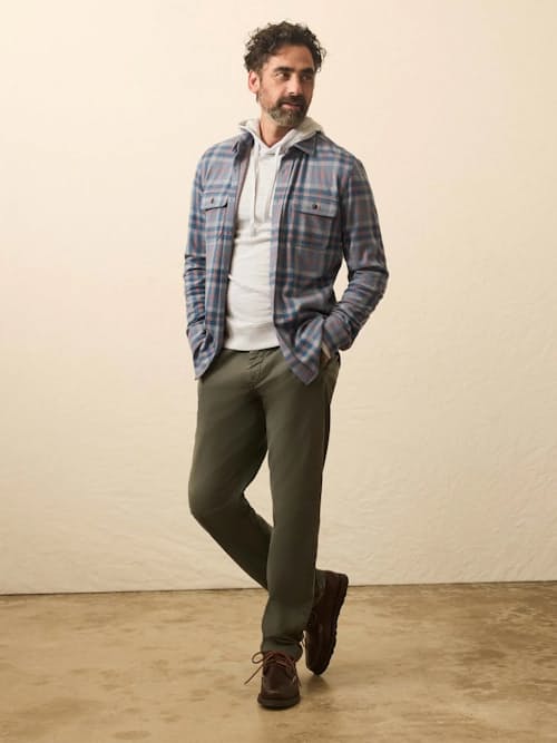 on model image of Legend Sweater Flannel Shirt
