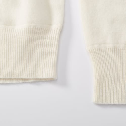 laydown image of Women's Brushed Cashmere Cropped Sweater