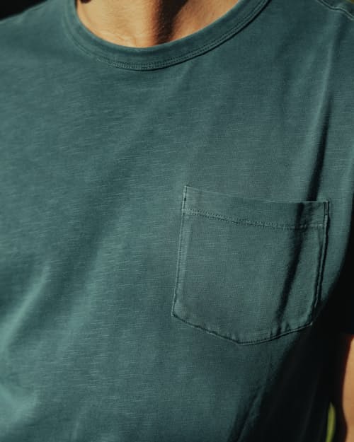 lifestyle image of Short Sleeve Slub Pocket T-Shirt