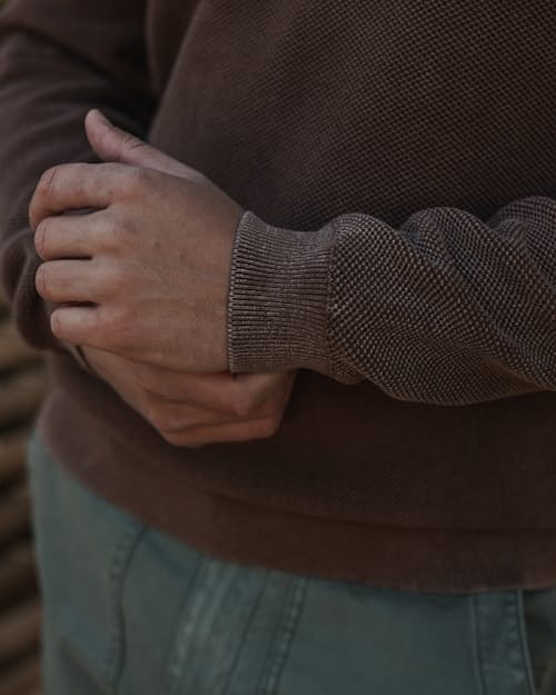 lifestyle image of Garment Dyed Cotton Crewneck Sweater
