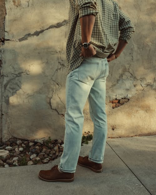 lifestyle image of Stretch Selvedge Denim - HB Straight