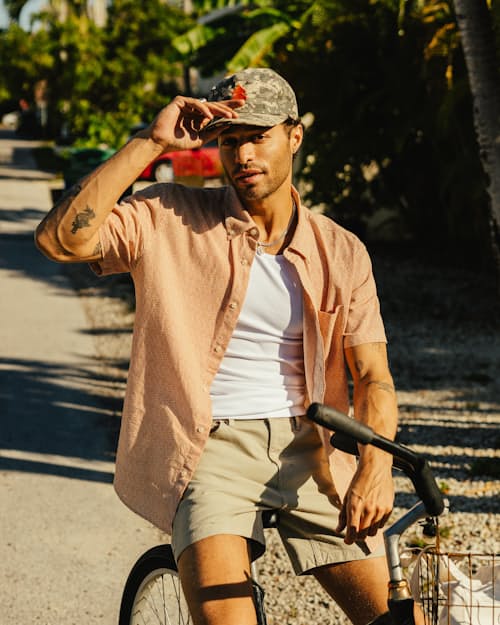 lifestyle image of Short Sleeve Stretch Cotton Shirt