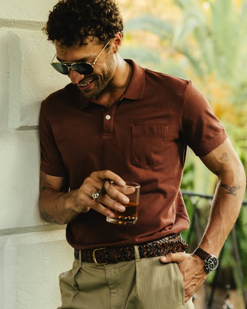 lifestyle image of Pique Polo Shirt