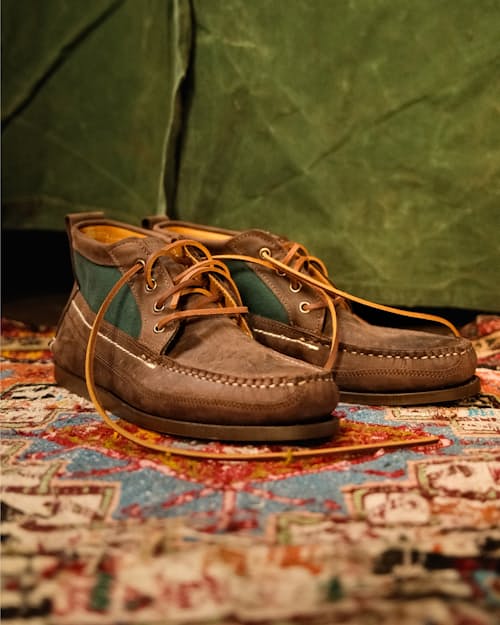 lifestyle image of Flint and Tinder x Easymoc Camp Scout Boot