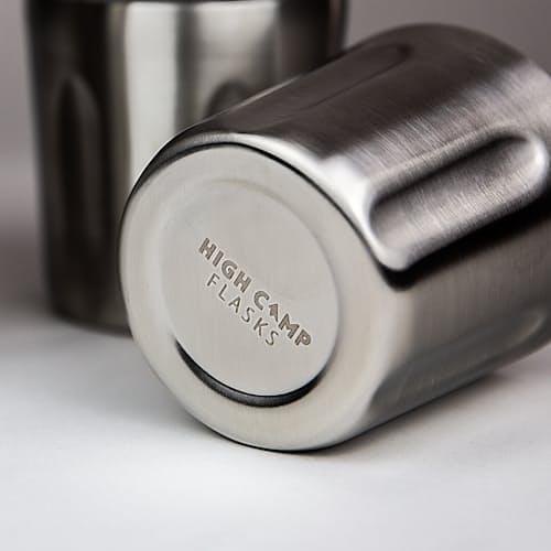 laydown image of Firelight 375ml Flask + Leather Holster
