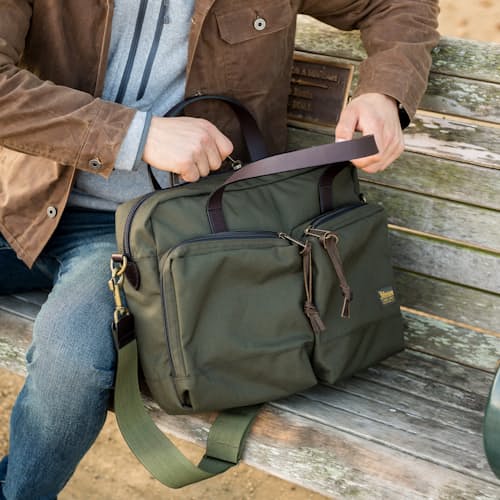 lifestyle image of Dryden Ballistic Nylon Briefcase - 14L
